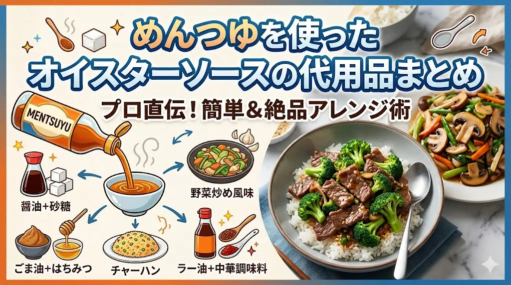めんつゆを使ったオイスターソースの代用品